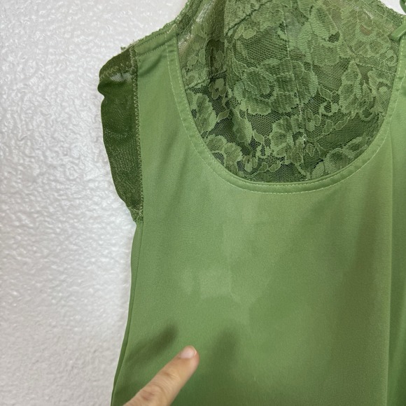 Hollywood Vassarette Green Slip Womens 34C Adjustable Straps Lingerie Lace Retro - Picture 5 of 15